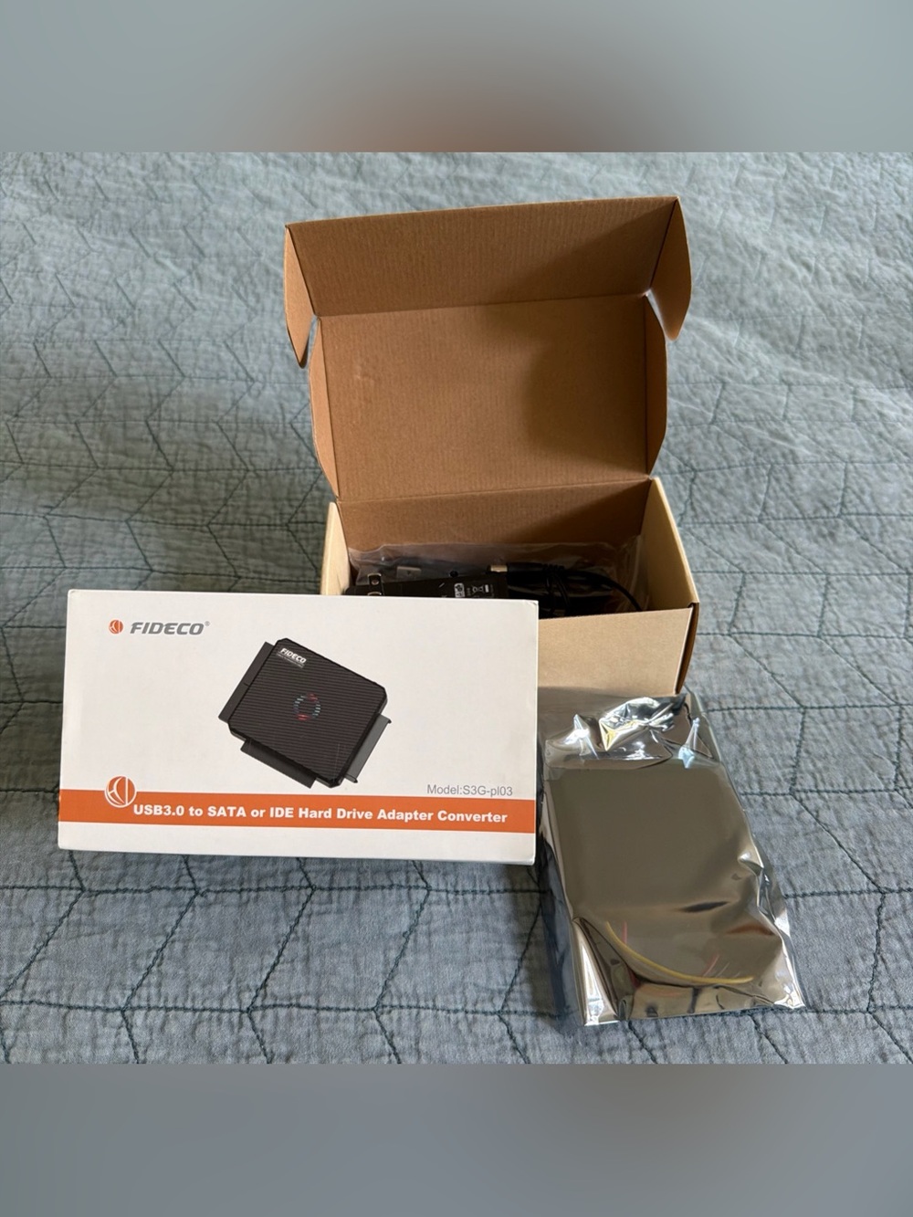 FIDECO USB3.0 TO SATA or IDE Hard Drive Adapter Converter New in Box